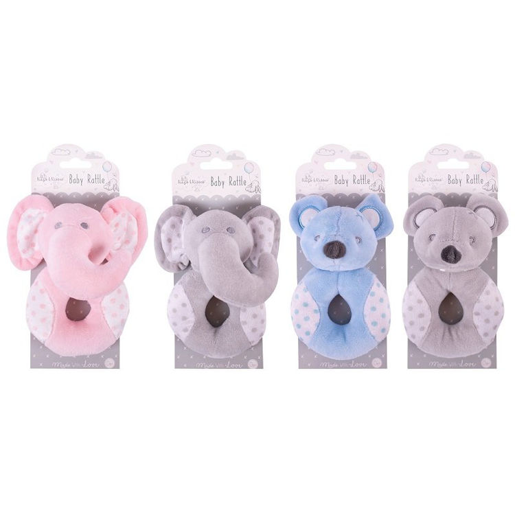 Picture of FS843: 8434 -PLUSH BABY HANDBELL RATTLE GREY